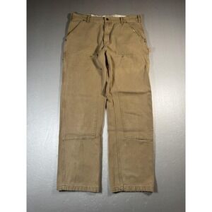 Carhartt Work Pants Mens Tan Canvas Double Knee Carpenter Utility Relaxed